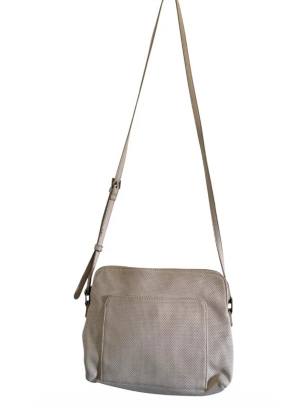Universal Thread Cream Perforated Faux Leather Crossbody Bag Target Zip Purse